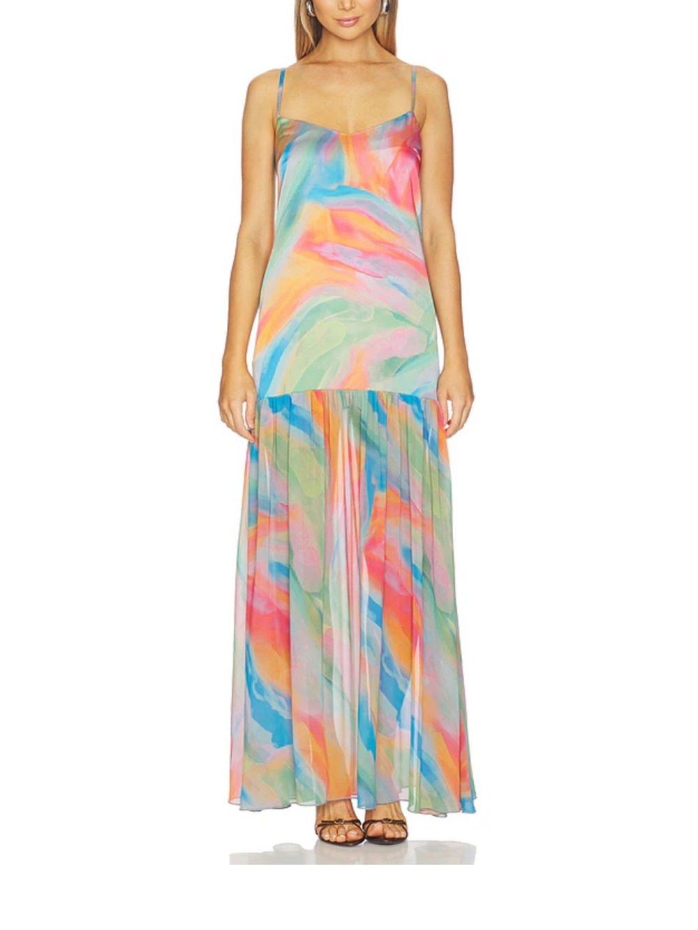 Show Me Your MuMu Multicolor Watercolor Maxi Dress